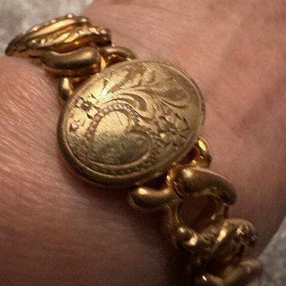 πHPπ NO MONOGRAM Vtg. Pitman & Keeler Amer. Queen Gold-Filled Exp. Bracelet - Picture 9 of 13